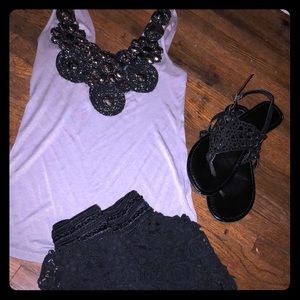 Grey embellished top